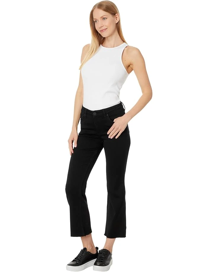 KUT from the Kloth Kelsey Petite Mid-Rise Ankle Flare - Inset in Black | Jeans 4 KUT from the Kloth Kelsey Petite Mid-Rise Ankle Flare - Inset in Black | Jeans - Image 4