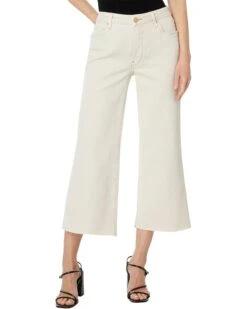 KUT from the Kloth Meg High-Rise Fab AB Eide Leg Raw Hem in Ecru | Jeans