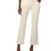 KUT from the Kloth Kelsey High-Rise Ankle Flare With Raw Hem In Ecru | Jeans