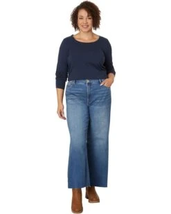 KUT from the Kloth Plus Size Meg High-Rise Fab AB Wide Leg Raw Hem in Milestone | Jeans -Wear Style Shop 616iXumwkDL. AC SR736920