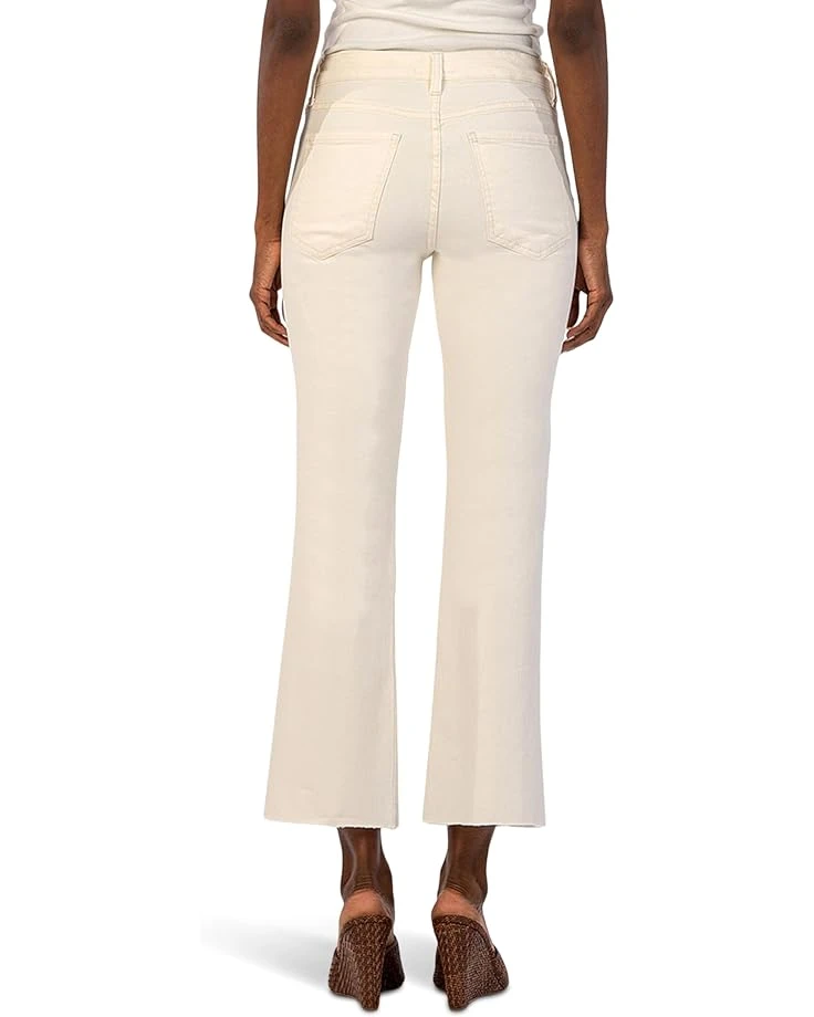 KUT from the Kloth Kelsey High-Rise Ankle Flare With Raw Hem In Ecru | Jeans 2 KUT from the Kloth Kelsey High-Rise Ankle Flare With Raw Hem In Ecru | Jeans - Image 2