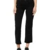 KUT from the Kloth Kelsey Petite Mid-Rise Ankle Flare - Inset in Black | Jeans