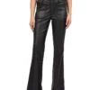 KUT from the Kloth Stella High-Rise Flare Raw Hem In Black | Pants