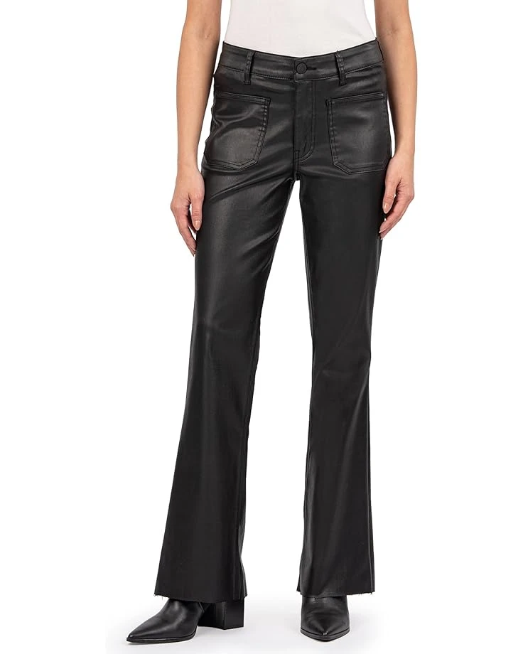 KUT from the Kloth Stella High-Rise Flare Raw Hem In Black | Pants 1 KUT from the Kloth Stella High-Rise Flare Raw Hem In Black | Pants