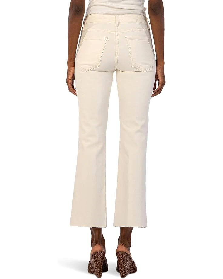 KUT from the Kloth Petite Kelsey High-Rise Ankle Flare With Raw Hem in Ecru | Jeans 2 KUT from the Kloth Petite Kelsey High-Rise Ankle Flare With Raw Hem in Ecru | Jeans - Image 2