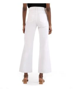 KUT from the Kloth Petite Meg High-Rise Fab AB Wide Leg Raw Hem in Optic White | Jeans -Wear Style Shop 61mF9f2Ah5L. AC SR736920