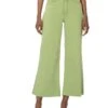 KUT from the Kloth Meg High-Rise Fab Ab Wide Leg Raw Hem In Kiwi | Jeans
