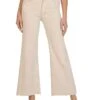 KUT from the Kloth Meg High-Rise Fab Ab Wide Leg Raw Hem in Milestone | Jeans