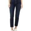KUT from the Kloth Rachael High-Rise Fab Ab Mom Jean-Btn Fly Raw Hem In Royal | Jeans