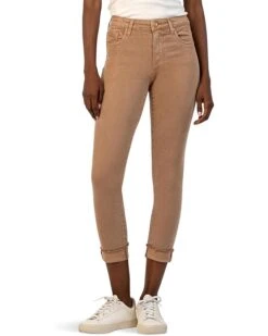 KUT from the Kloth Amy Crop Straight Leg In Cappuccino | Jeans