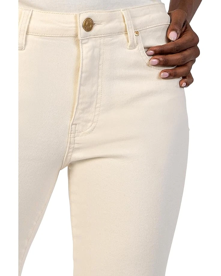 KUT from the Kloth Petite Kelsey High-Rise Ankle Flare With Raw Hem in Ecru | Jeans 3 KUT from the Kloth Petite Kelsey High-Rise Ankle Flare With Raw Hem in Ecru | Jeans - Image 3