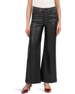 KUT from the Kloth Meg High-Rise Fab Ab Wide Leg Wide Hem In Black | Pants