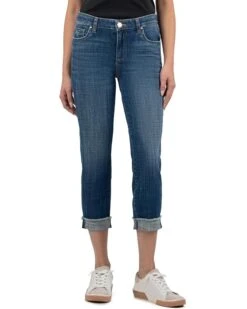 KUT from the Kloth AMY CROP STRAIGHT LEG- ROLL UP FRAY | Jeans