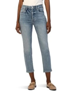 KUT from the Kloth Elizabeth High-Rise Crop Straight Legs Regular Hem In Supported | Jeans