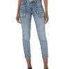 KUT from the Kloth Reese High Rise Ankle Straight Leg Frt & Bck - Yoke | Jeans