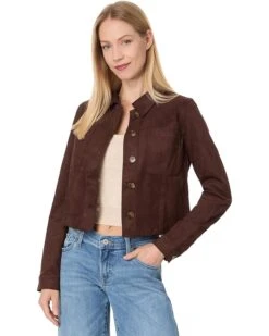 KUT from the Kloth Matilda - Crop Trucker Jacket W/Patch Pockets | Coats & Outerwear