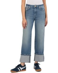 KUT from the Kloth SIENNA HIGH RISE WIDE LEG-ROLL UP 5" | Jeans
