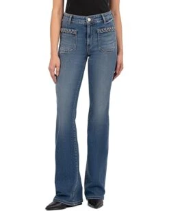 KUT from the Kloth Ana High Rise Front Patch Pockets With Braid Back Square | Jeans