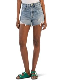 KUT from the Kloth Taylor High Rise Shorts With Raw Hem