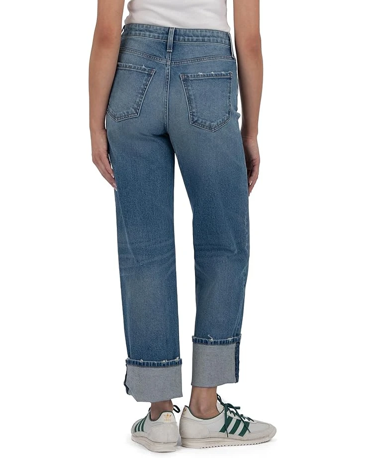 KUT from the Kloth Petite Sienna High-Rise Wide Leg Roll-Up 5" in Cuddle | Jeans 2 KUT from the Kloth Petite Sienna High-Rise Wide Leg Roll-Up 5" in Cuddle | Jeans - Image 2