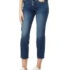 KUT from the Kloth Reese High-Rise Fab Ab Ankle Straight Raw Hem In Acquired | Jeans