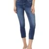 KUT from the Kloth Rachael Petite High-Rise Fab Ab Mom Raw Hem in Explore | Jeans