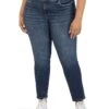 KUT from the Kloth Plus Size Reese High-Rise Fab Ab Ankle Straight Regular Hem in Enchantment | Jeans