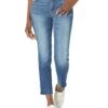 KUT from the Kloth Reese High-Rise Fab AB Ankle Straight Raw Hem in Relieve | Jeans
