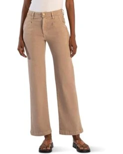 KUT from the Kloth Jodi High-Rise Wide Leg-Slash Pockets-Back Basic Pocket In Stone | Jeans