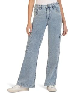 KUT from the Kloth Jodi High-Rise Fab Ab Wide Leg Slash Front Carpenter in Diverted | Jeans
