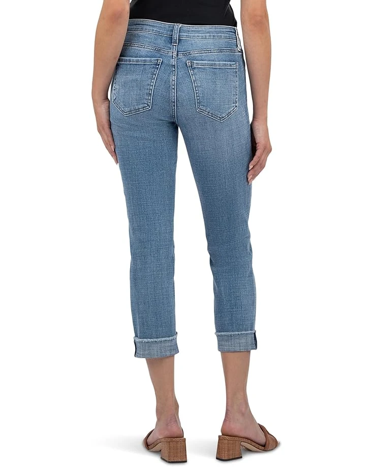 KUT from the Kloth Petite Amy Crop Straight Leg Roll-Up Fray in Gained | Jeans 2 KUT from the Kloth Petite Amy Crop Straight Leg Roll-Up Fray in Gained | Jeans - Image 2