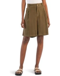 KUT from the Kloth Nicolette - Linen Shorts With Pleats