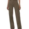 KUT from the Kloth Miller High-Rise-Wide Leg Pants with Cargo Pockets in Olive | Jeans