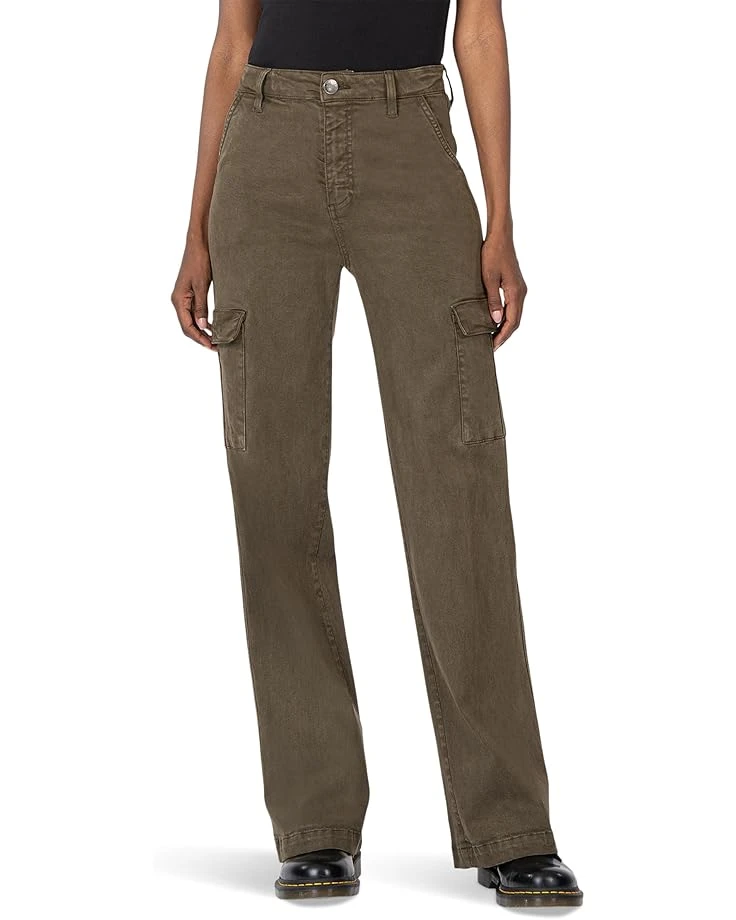 KUT from the Kloth Miller High-Rise-Wide Leg Pants with Cargo Pockets in Olive | Jeans 1 KUT from the Kloth Miller High-Rise-Wide Leg Pants with Cargo Pockets in Olive | Jeans