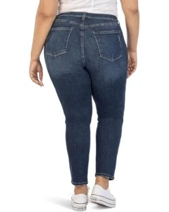 KUT from the Kloth Plus Size Reese High-Rise Fab Ab Ankle Straight Regular Hem in Enchantment | Jeans -Wear Style Shop 71V30rboTWL. AC SR736920