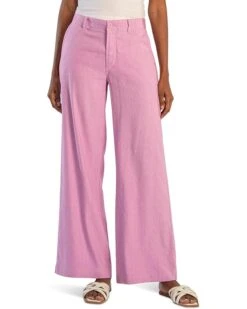 KUT from the Kloth Petite Meg High-Rise Wide Leg Pants in Orchid | Jeans