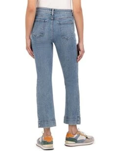 KUT from the Kloth Kelsey High-Rise Ankle Wide Hem Side Bottom Inset In Defend | Jeans -Wear Style Shop 71dlSuw96LL. AC SR736920