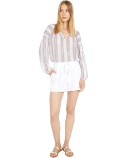 KUT from the Kloth Smocked Waistband Stretch Linen Shorts with Drawcord & Porkchop Pockets -Wear Style Shop 71gEha34LSS. AC SR736920