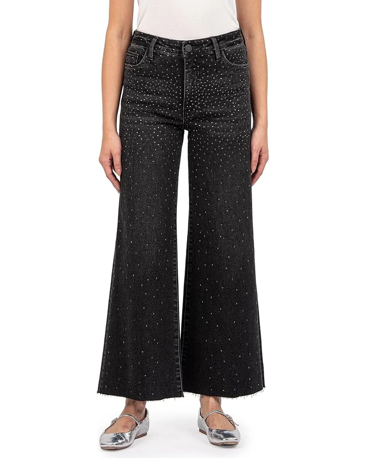 KUT from the Kloth Meg High-Rise Fab Ab Wide Leg Raw Hem In Illuminated | Pants 1 KUT from the Kloth Meg High-Rise Fab Ab Wide Leg Raw Hem In Illuminated | Pants