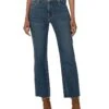 KUT from the Kloth Kelsey High-Rise Fab Ab Ankle Flare-Inset Leg | Jeans