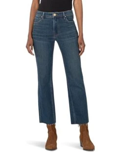 KUT from the Kloth Kelsey High-Rise Fab Ab Ankle Flare-Inset Leg | Jeans