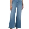KUT from the Kloth Meg High-Rise Fab Ab Wide Leg Raw Hem | Jeans