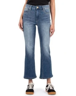 KUT from the Kloth Kelsey High-Rise Fab Ab Ankle Flare Regular Hem in Miracles | Jeans