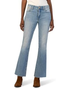 KUT from the Kloth Stella High-Rise Fab Ab Flare W/ Raw Hem In Priorities | Jeans