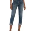 KUT from the Kloth Amy Crop Straight-Wstbnd Double Btn Roll Up | Jeans