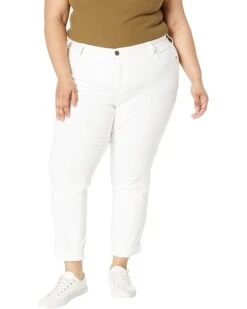 KUT from the Kloth Plus Size Catherine Boyfriend in Optic White | Jeans