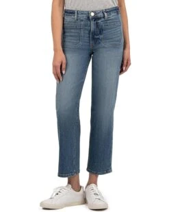 KUT from the Kloth Elizabeth High Rise Straight Leg Front Inset Pockets | Jeans