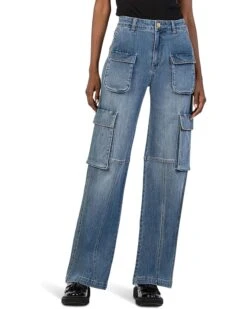 KUT from the Kloth Jean High-Rise Fab Ab Wide Leg -Patch Pockets W/ Flaps In Planned | Jeans