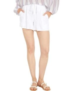 KUT from the Kloth Smocked Waistband Stretch Linen Shorts with Drawcord & Porkchop Pockets