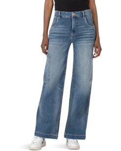 KUT from the Kloth Petite Jodi High Rise Fab Ab Wide Leg-Slash Front Carpenter | Jeans